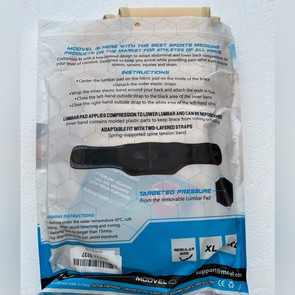 Modvel Premium Back Brace With Lumbar Support Pain Relief Support - Picture 7 of 15